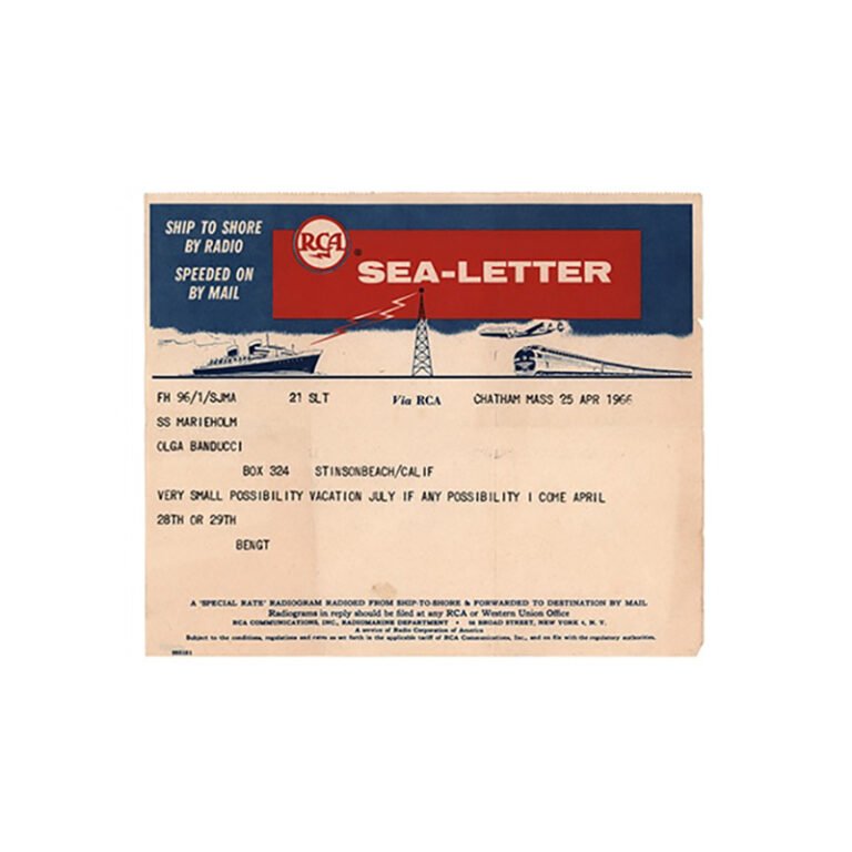 Radiogram. Sea – Letter. – MODO